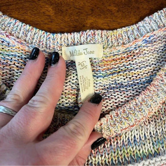 Matilda Jane Beautiful Moments Sweater cable knit multi color sweater size M - Picture 7 of 12